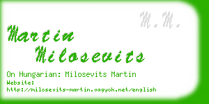 martin milosevits business card